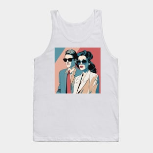 Trendy Duo Eyewear Fashionable Sunglass Squad Pop Art Deco Tank Top